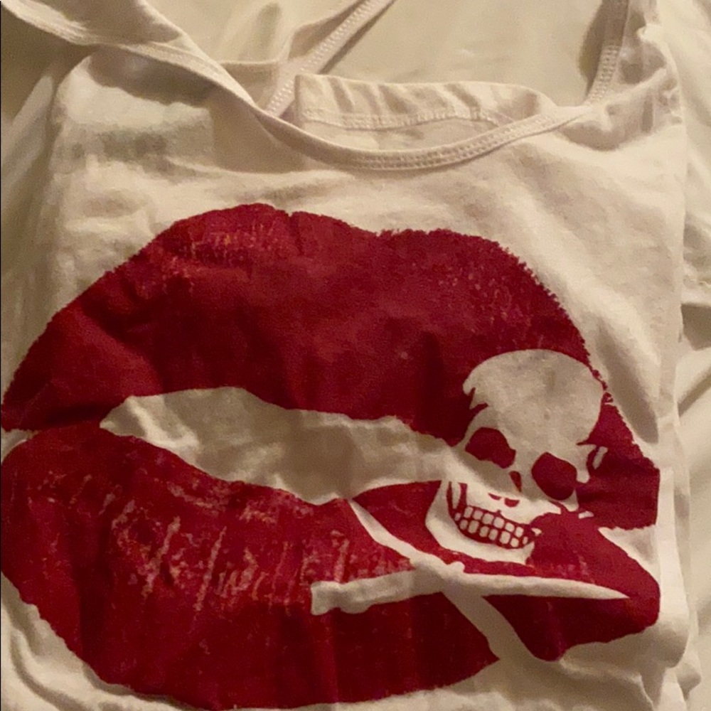 Lips and skull tank top